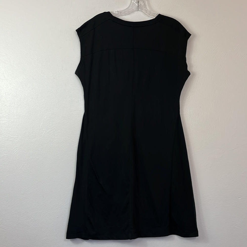 Lole T-Shirt Dress Women Size L Black Ruched Bustline Sleeveless Athletic - Picture 14 of 14